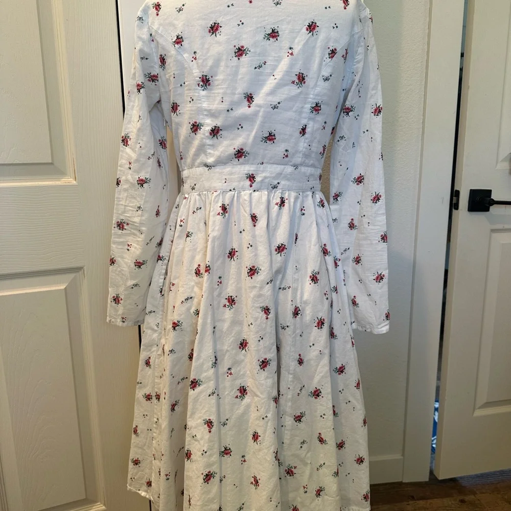 eShakti Floral Midi Long Sleeve Dress - Picture 5 of 9